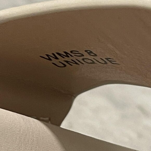 Dolce Vita Sandals Shoes Womens Size 8 Cream Unique Strap Buckle Slide NWOB - Picture 8 of 9